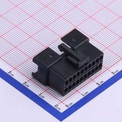 HX25023-2x10R 胶壳(线对板/线对线) 2.5mm 2x10P 黑色 P=2.5mm