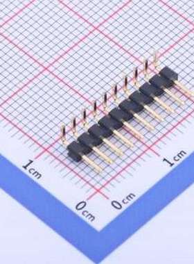 X4611WR-10I-C40D28 排针 1x10P 间距:2mm 方针 弯插,P=2mm