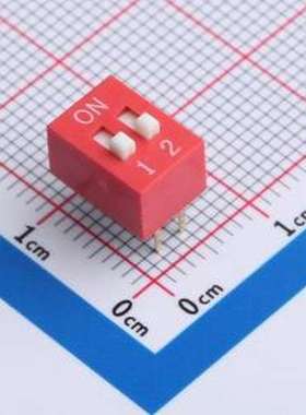 ZX-2.54BM-2PZC 拨码开关 DSE 2.54直插平拨红色2位 间距2.54mm