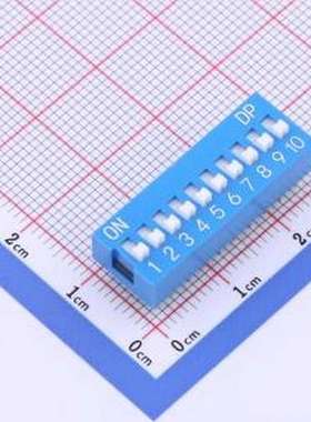 KH-BM2.54B-10P 拨码开关 蓝色拨码开关,10位,间距2.54mm 拨码开