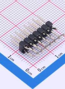 PZ254-2-07-WS 排针 2x7P 间距:2.54mm 方针 卧贴 黑色 SMD,P=2.5