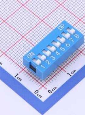 KH-BM2.54B-8P 拨码开关 蓝色拨码开关,9位,间距2.54mm 拨码开关