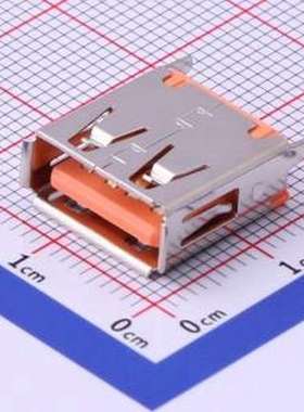 916-262A1113Y30200 USB连接器 Type-A 母 直插 橙色 插件
