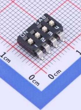 DIS04GE 拨码开关 2.54mm间距 4P两态贴片拨码开关 SMD-8P,6x10.6