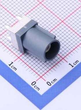 XK06WMG RF射频同轴连接器 FAKRA连接器,公头立式板端,灰色 灰色