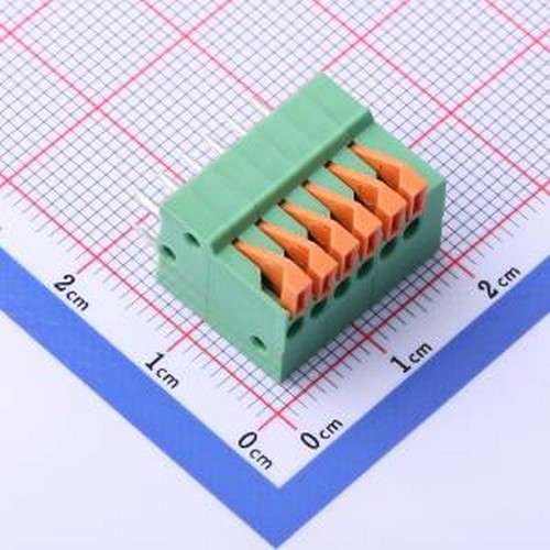 JL141V-25406GA1 弹簧式接线端子 1x6P 2.54mm 每排P数:6 排数:1