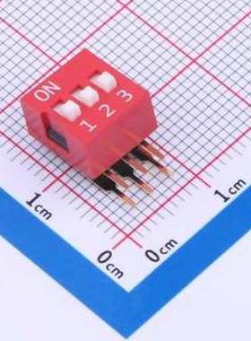 DA-03-R-T 拨码开关 红色90度弯脚 3位 KE拨码开关