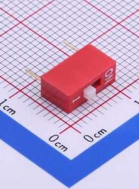 DS-01RP 拨码开关 红色1PIN立式直插正拨拨码开关 插件