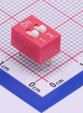 TA-02 拨码开关 拨码开关红色02P-180度2PIN间距2.54mm立式直插正