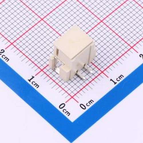 WF-1E254B2P 线对板针座 间距2.54mm 带扣 立贴 1x2P SMD,P=2.5mm