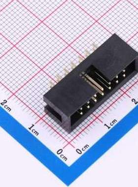 GPHA204-0702A001A1AC 排针 2x7P 间距:2.54mm 方针 直插 插件,P=