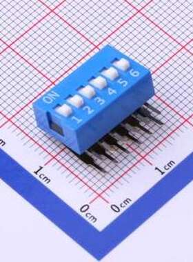 DA-06BLP 拨码开关 间距2.54mm 平拨,凸起式 6位拨码开关 插件