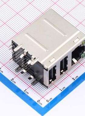 MU88-B031-FR2L2 以太网连接器(RJ45 RJ11) 带LED 插件