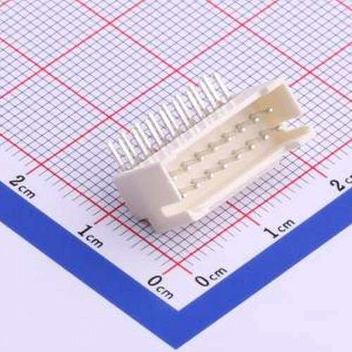 HX20028-16WAD 线对板针座 2x8P 间距:2mm 弯插 米黄 弯插,P=2mm