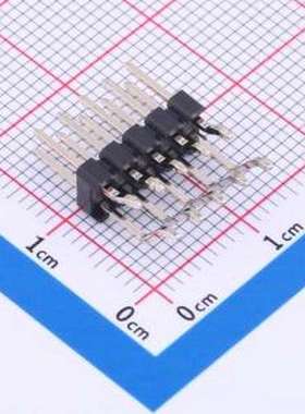 PZ254-2-05-WS 排针 2x5P 间距:2.54mm 方针 卧贴 黑色 SMD,P=2.5