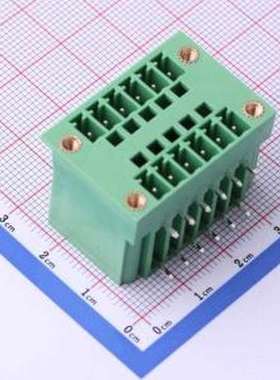 DB2ERHM-3.81-2*6P-GN 插拔式接线端子 螺丝固定 弯插,P=3.81mm