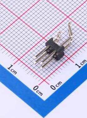 PZ254-2-02-WS 排针 2x2P 间距:2.54mm 方针 卧贴 黑色 SMD,P=2.5
