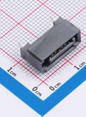 XUTS-0762-0263 线对板针座 SATA 7P 180度立贴 SMD,P=1.27mm