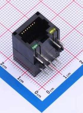 X01AB002KA2DDA 以太网连接器(RJ45 RJ11) 弯插 带LED 插件