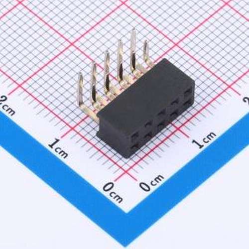 F157-1205A0CRYE3 排母 2x5P 间距:2.54mm 弯插 弯插,P=2.54mm