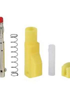 25.450.3 香蕉头/鳄鱼夹 [5件套] 4mm 伸缩护套焊接叠插插头 黄