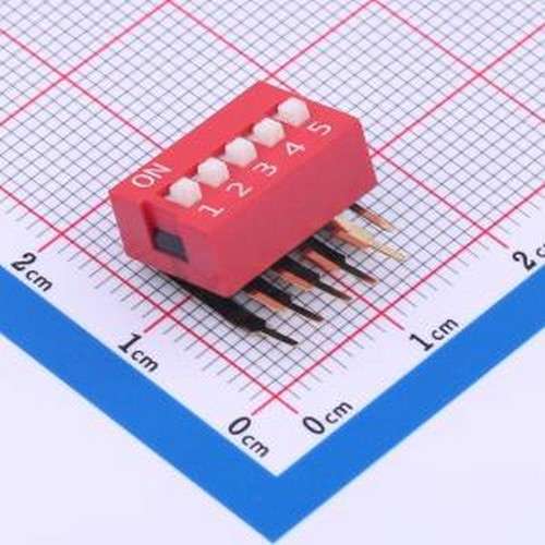 DA-05-R-T 拨码开关 红色90度弯脚 5位 KE拨码开关