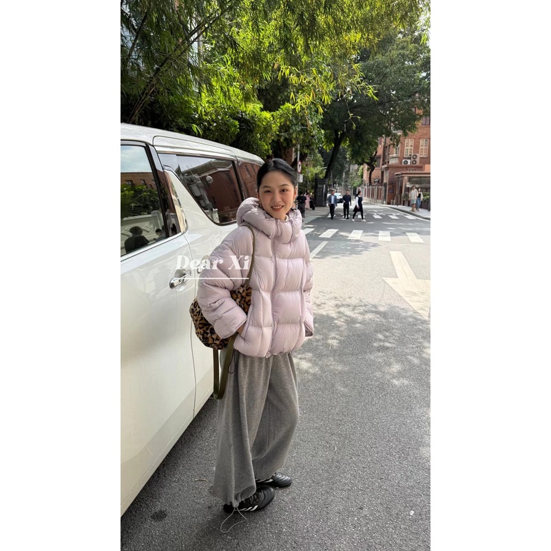 日了个韩｜宽松保暖90白鸭绒双拉链泡芙连帽立领羽绒服外套面包服