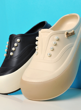 夏季包头拖女款外穿无后跟休闲半托懒人鞋EVA厚底轻便沙滩凉拖鞋