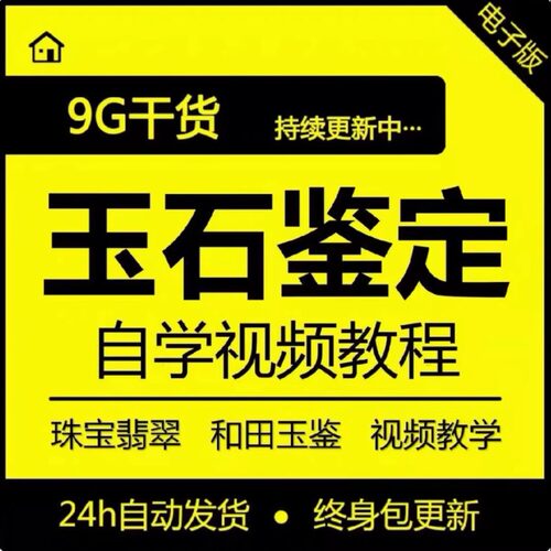 玉石鉴定视频教程珠宝翡翠和田玉玉器收藏鉴赏视频资料培训教程