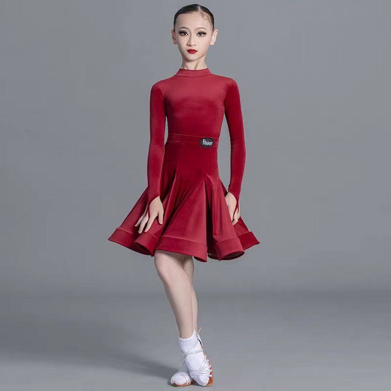 女童拉丁舞服比赛夏季无袖赛服2024新款高端国际舞蹈服短袖服装女
