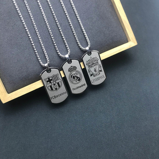 利物浦周边皇马ac米兰阿森纳切尔西曼城巴萨足球队徽项链巴塞罗那