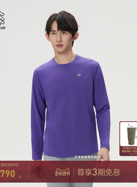 KOLON SPORT可隆户外休闲衣吸湿排汗抗菌男士基础款圆领长袖T恤