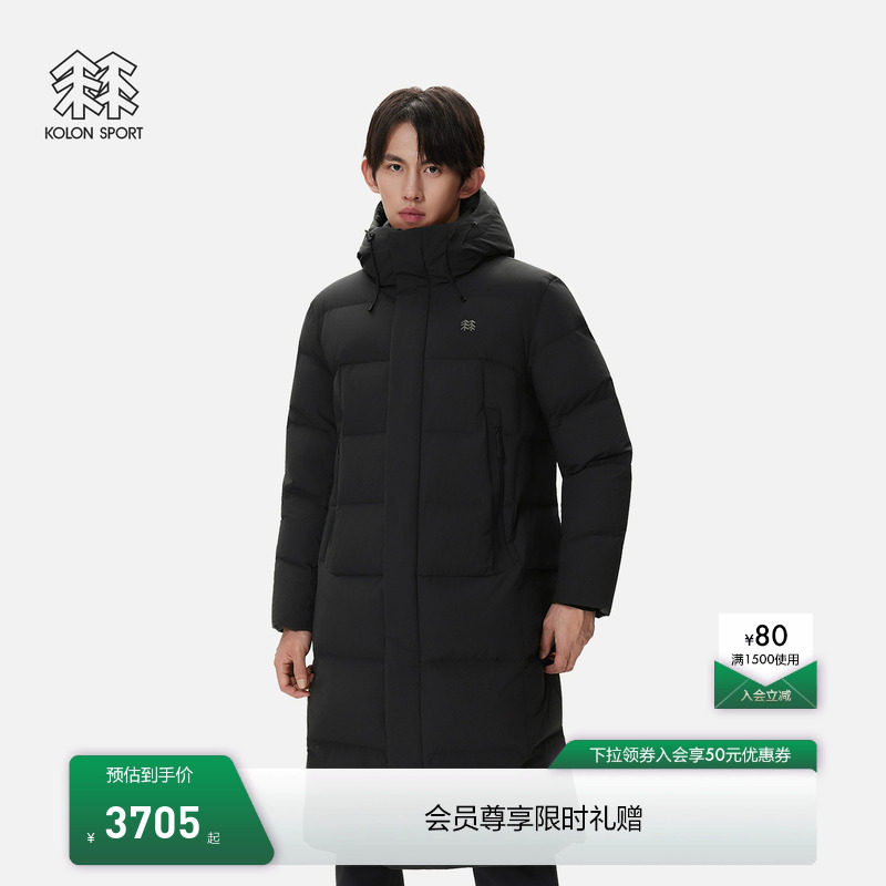KOLON SPORT可隆羽绒衣冬防泼水防风男女BENCH长款2L羽绒夹克