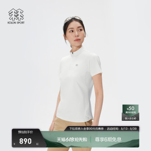 KOLON T恤 SPORT可隆吸湿速干T恤男女徒步NATURETOP半拉链短袖