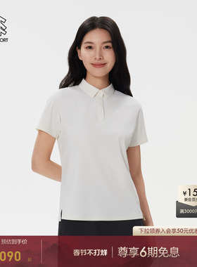 KOLON SPORT可隆POLO接触凉感女士无缝压胶上衣夏短袖保罗衫