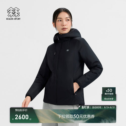 KOLON SPORT可隆保暖棉衣休闲防泼水PRRIMALOFT金标棉女轻薄棉服