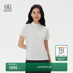 KOLON SPORT可隆POLO接触凉感女士无缝压胶上衣夏短袖 保罗衫