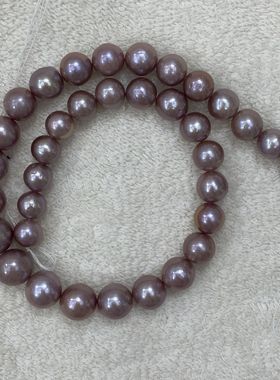 1013个性长款复古新款mm塔链基本正圆无纹基本无花皮强光紫色毛衣