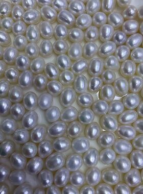 新款进口隔片优质89mm天然淡水米珠单颗散珠半成品饰品配件现货