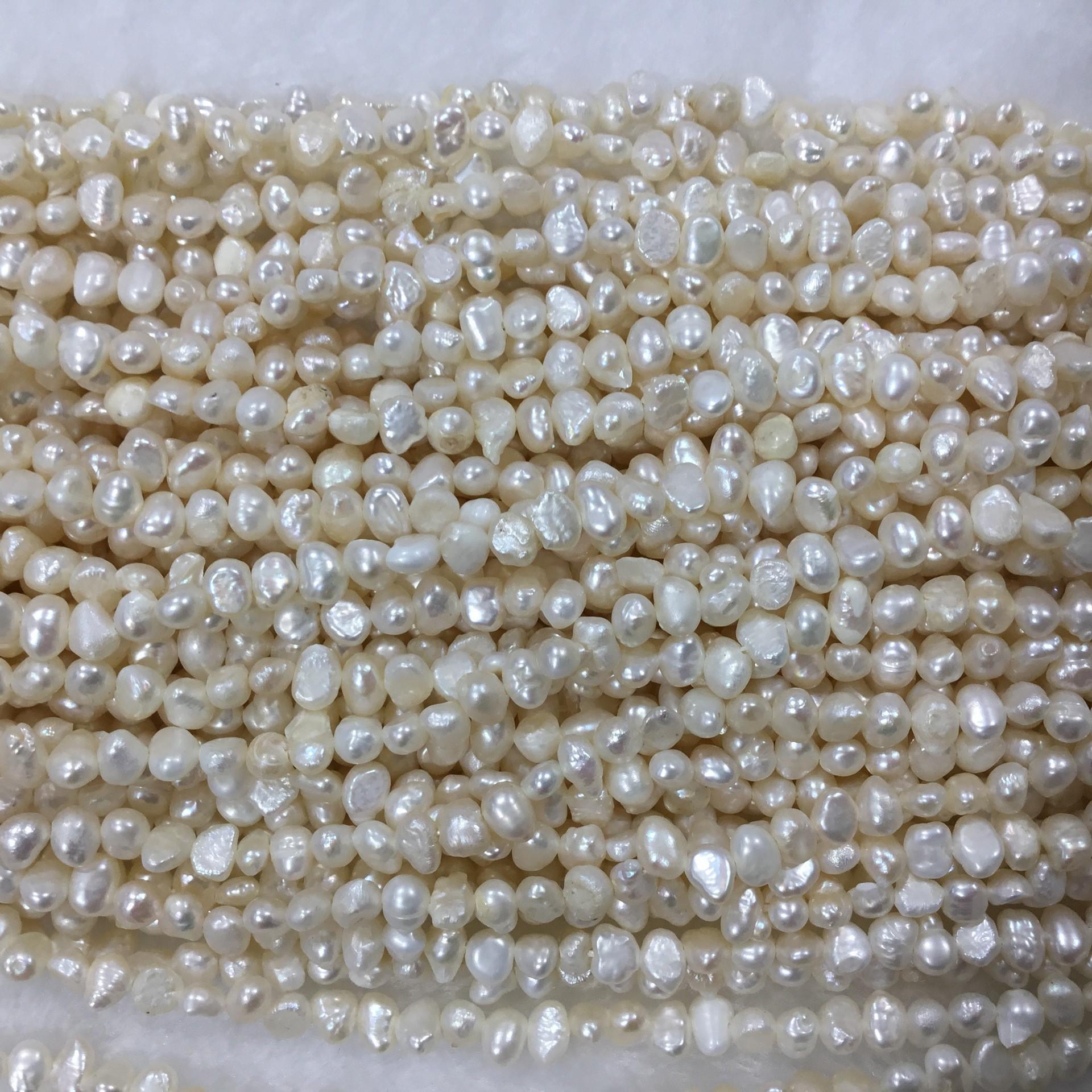 厂家销售 天然淡水珍珠6~7mm两面光 皱皮 项链手链diy饰品配件