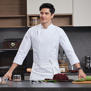 高端酒店厨师长工作服纯棉蛋糕烘焙饭店总厨西餐烹饪私厨定制秋冬