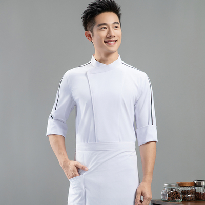 星级酒店厨师工作服七分袖夏季棉