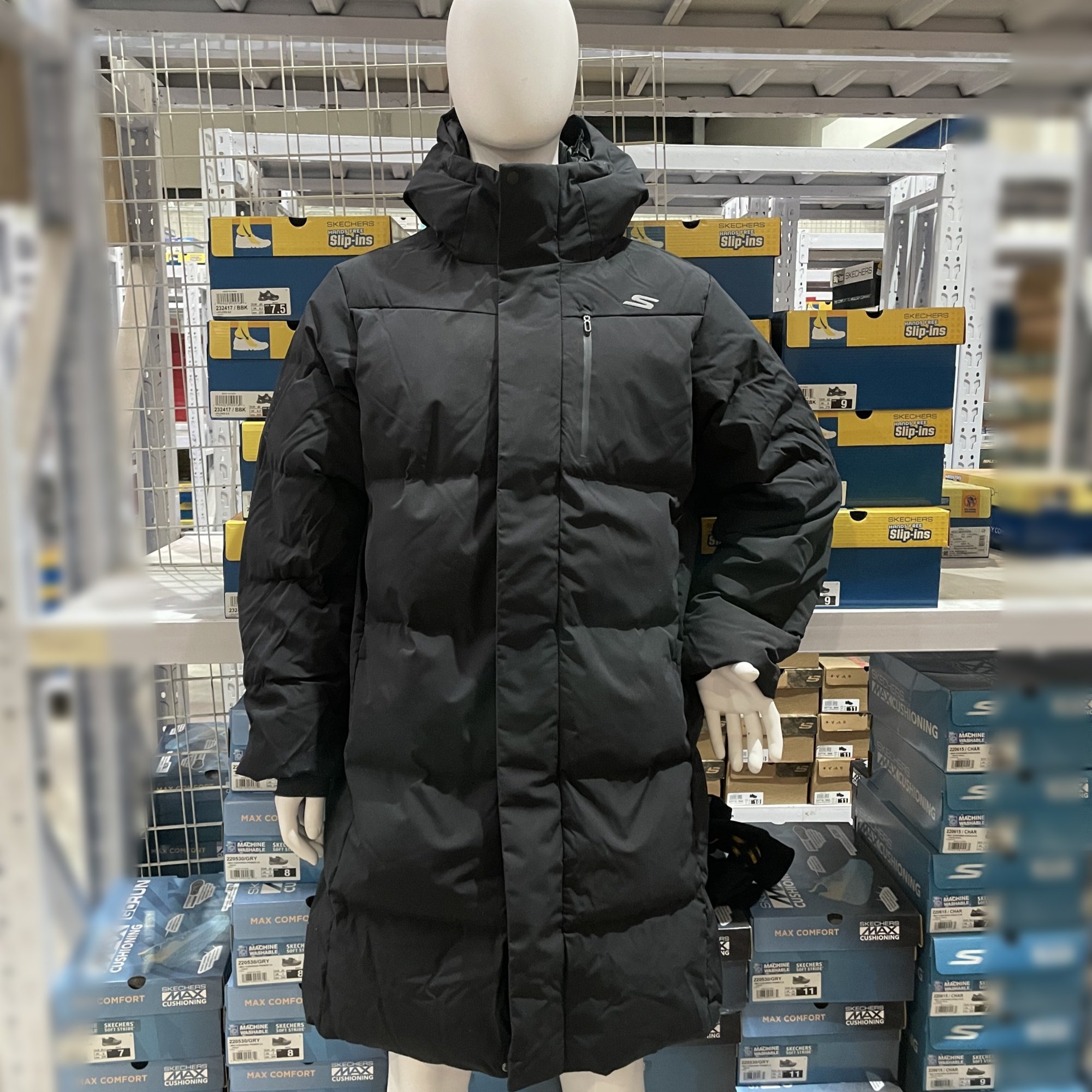 skechers斯凯奇25新男连帽保暖运动休闲长款羽绒服P425M035