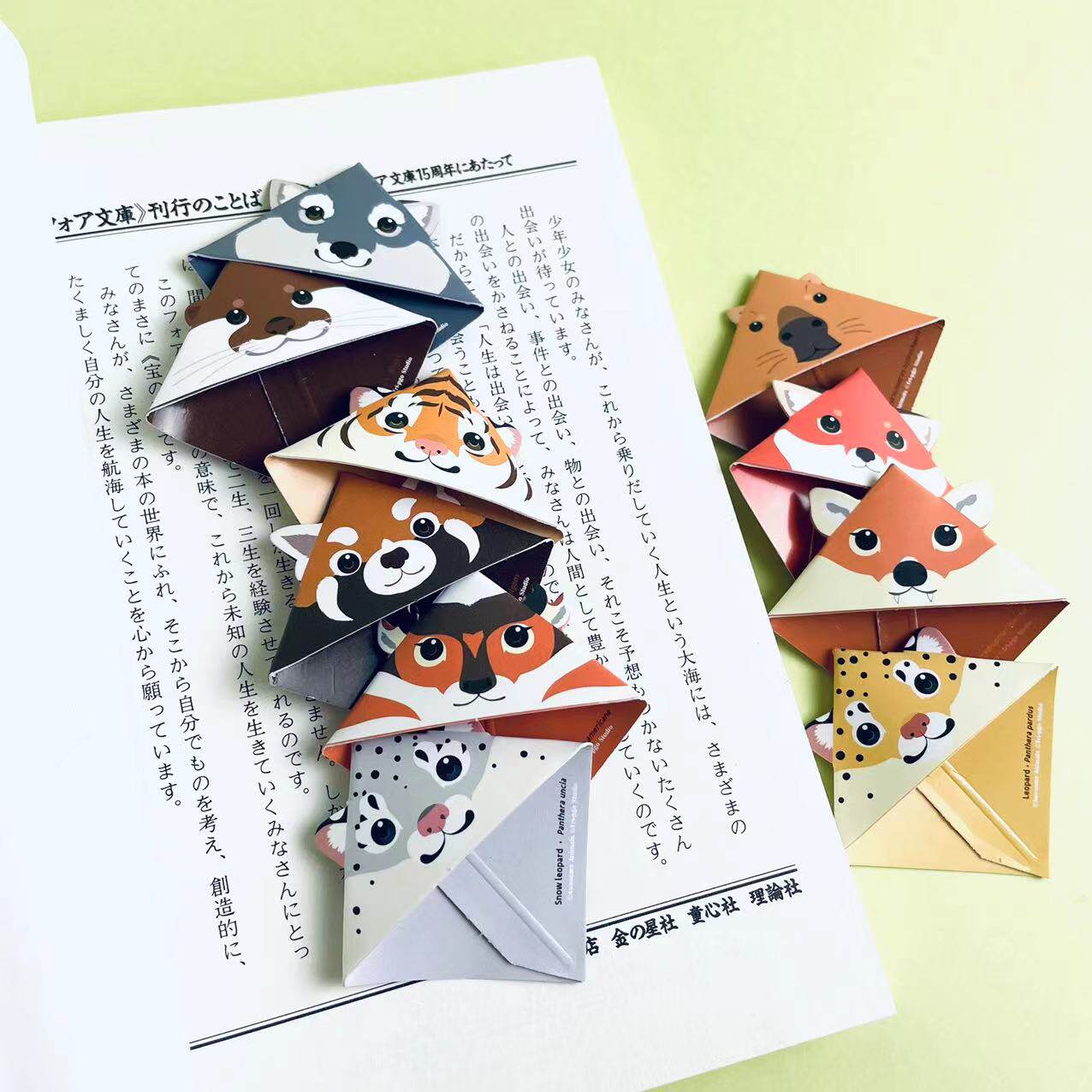 脆皮狗 原创小动物书签书角 叉角羊獐狼虎雪豹小熊猫水豚水獭赤狐