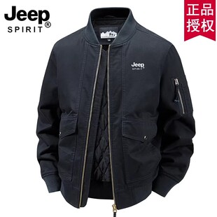 JEEP SPIRIT吉普飞行员夹克夹棉加厚美式复古休闲工装风立领外套