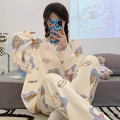 套装 2024年新款 长裤 长袖 甜美夏天可外穿卡通家居服 睡衣女士春秋季