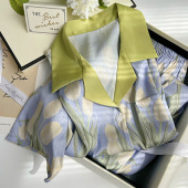 郁金香真丝绸家居服跨境 套装 轻奢冰丝睡衣女春秋长袖 开衫