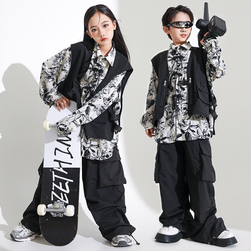 少儿嘻哈街舞潮服春秋衬衣bboy酷炫霸气HIPHOP演出服装架子鼓模特
