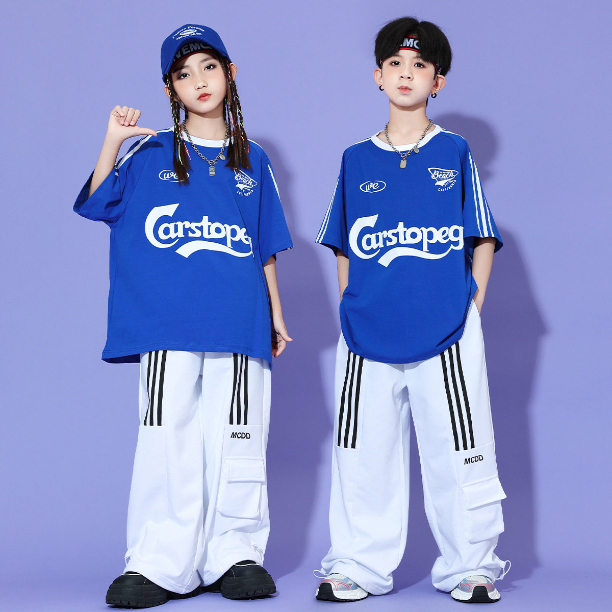 儿童街舞潮男孩嘻哈帅气popping套装少儿架子鼓演出服hiphop走秀