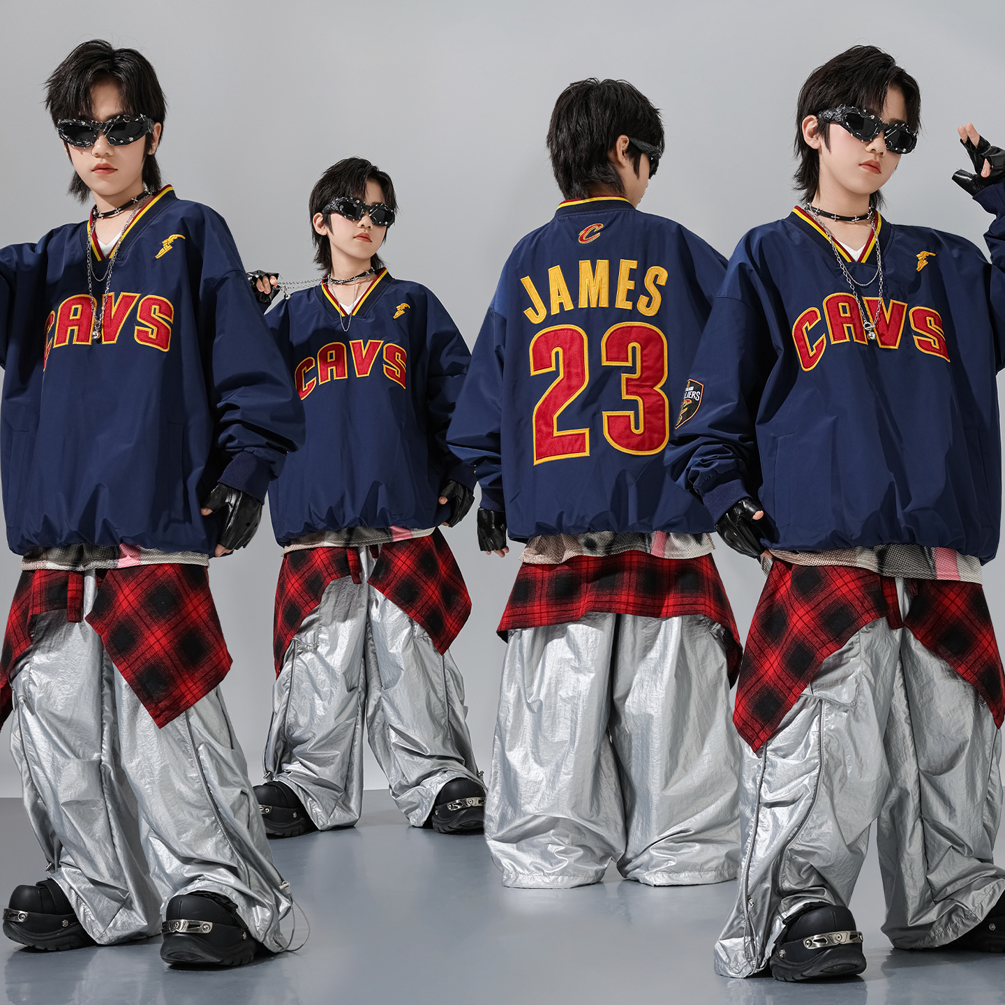 儿童街舞演出服少儿hiphop潮酷架子鼓棒球服走秀表演服女童运动服